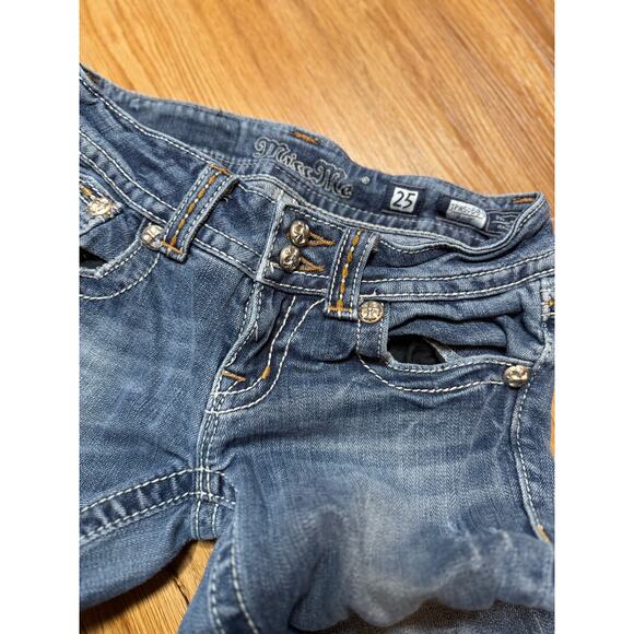 Miss Me JPW5069-5 Boot Bootcut Jeans Size 25 Embroidered Bling DAMAGED EB - Picture 6 of 6